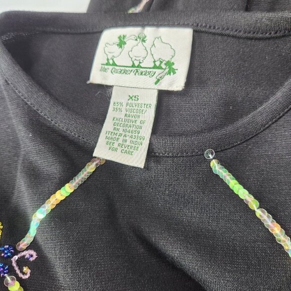 Quacker Factory Women's Size X-Small Sequin Ladybug Insects Top - Picture 7 of 7